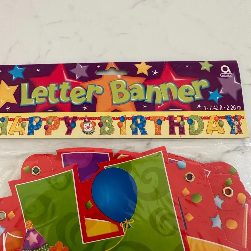 4 for $10! 😎 NWT Clown Happy Birthday Banner